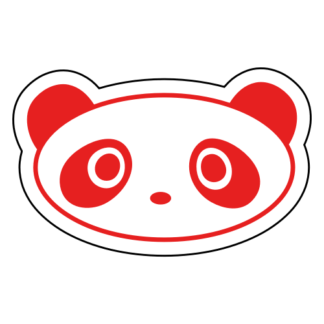 Oval Face Panda Sticker (Red)